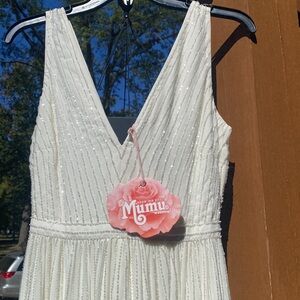 Show Me Your Mumu Wedding Boho Maxi Sequined Bridal Dress SZ.Small NEW WITH TAGS